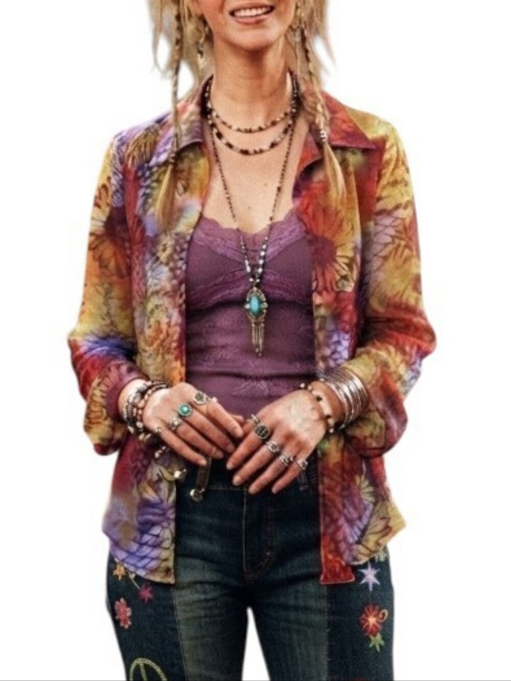 VTG 90s Compagnie Internationale Express psychedelic Floral Button Down Shirt S